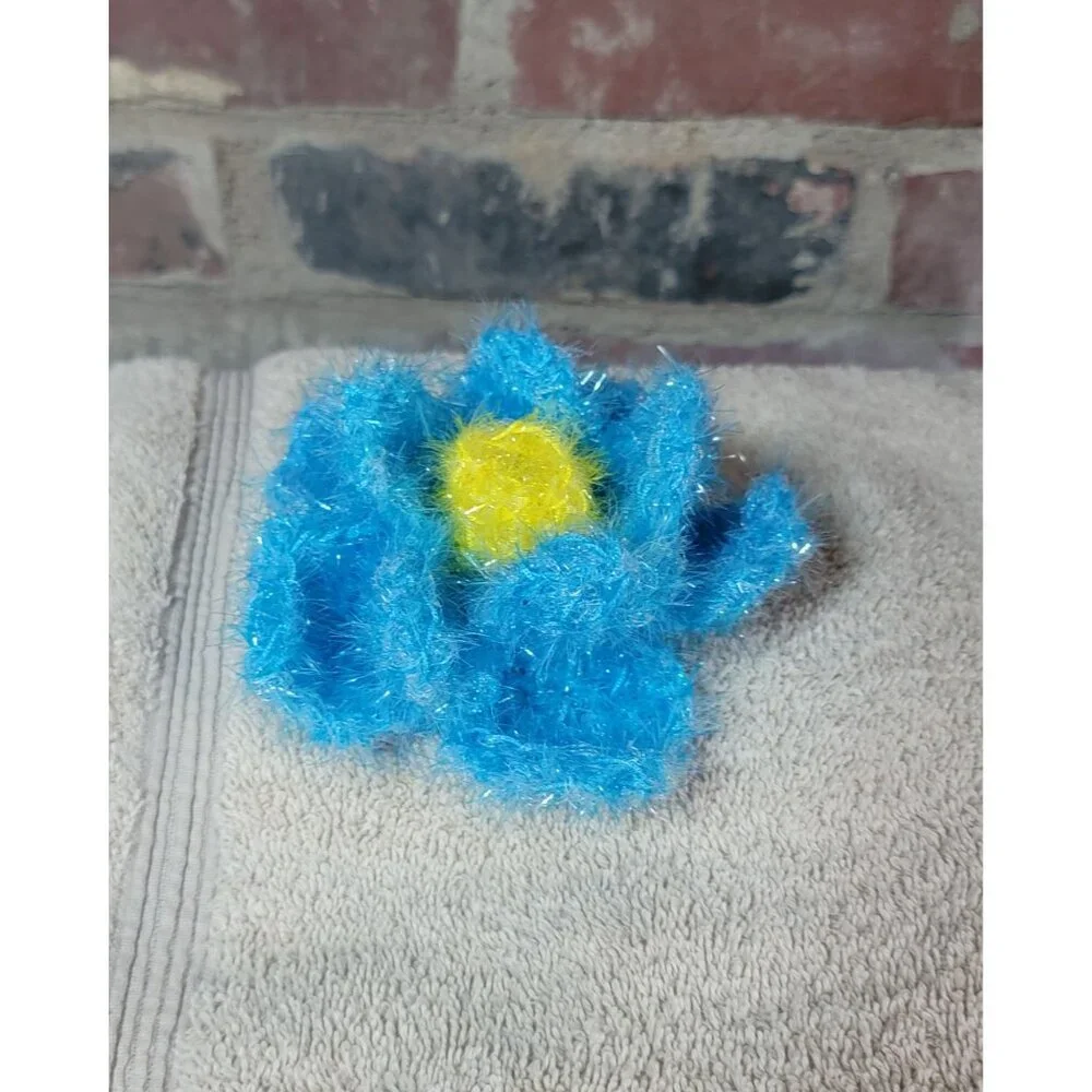 Blue and Yellow Flower Scrubby